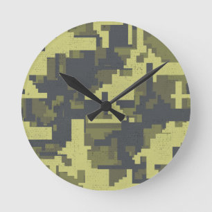 Relógio Redondo Padrão de camuflagem militar