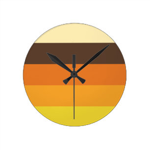 Relógio Redondo Padrão de cores com distribuição retrorativa 70s