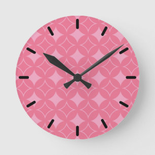 Relógio Redondo Padrão de expedição rosa