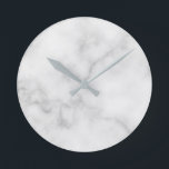 Relógio Redondo Padrão de mármore branco elegante<br><div class="desc">Presente de Padrão Branco Elegante Clássico.
Perfeito como presente de casa, presente de casamento, presente de férias e presente para qualquer ocasião especial.</div>