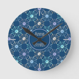 Relógio Redondo padrão de natal. texto.