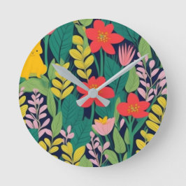 Relógio Redondo Padrão de selva