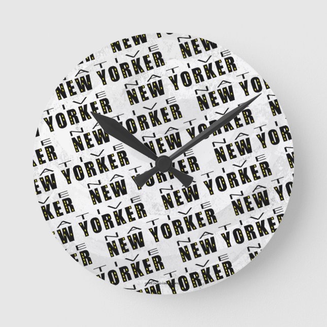 Relógio Redondo Padrão do New Yorker nativo (Frente)