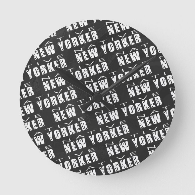 Relógio Redondo Padrão do New Yorker nativo (Frente)
