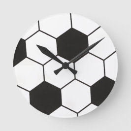 Relógio Redondo Padrão Inspirado em Bola de Futebol Impressão Geom