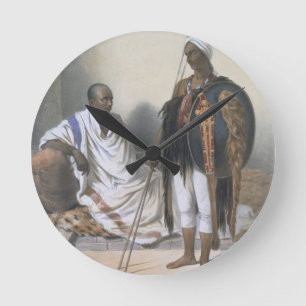Relógio Redondo Padre e guerreiro Abyssinian, ilustração de '