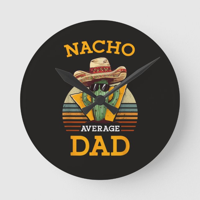 Relógio Redondo Pai engraçado médio Nacho (Frente)