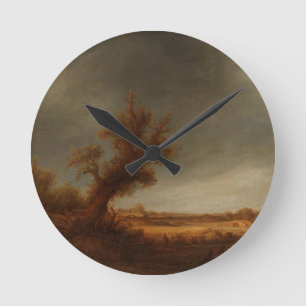 Relógio Redondo Paisagem com um carvalho velho, Adriaen van Ostade