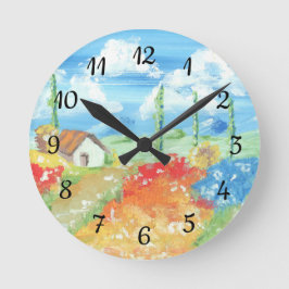 Relógio Redondo Paisagem da vastidão da Toscana