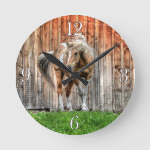 Relógio Redondo Palomino Paint Stallion Ranch Horse-lover Foto