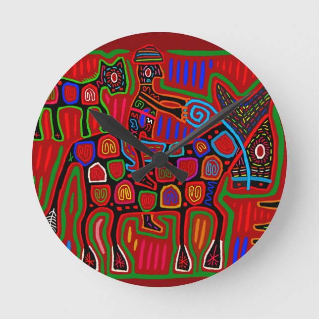 Relógio Redondo Panamá Mola - Salve um Cavalo Passeando um Cowboy (Frente)