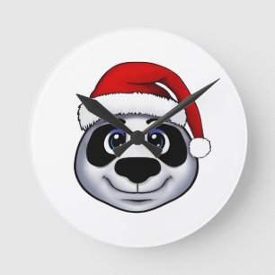 Relógio Redondo Panda Natal