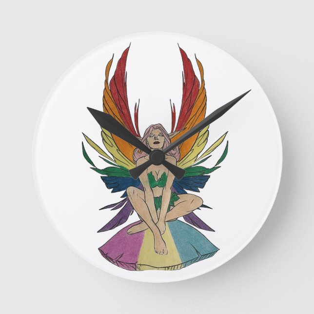 Relógio Redondo Pansexual Faerie (Frente)