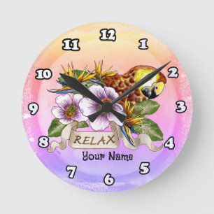 Relógio Redondo Papagaio relaxa
