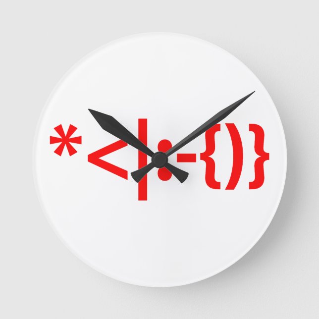 Relógio Redondo Papai Noel com Beard Christmas Emoticon (Frente)