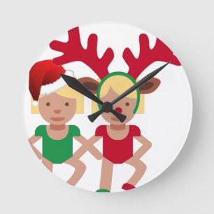 Relógio Redondo papais noeis de Natal emoji
