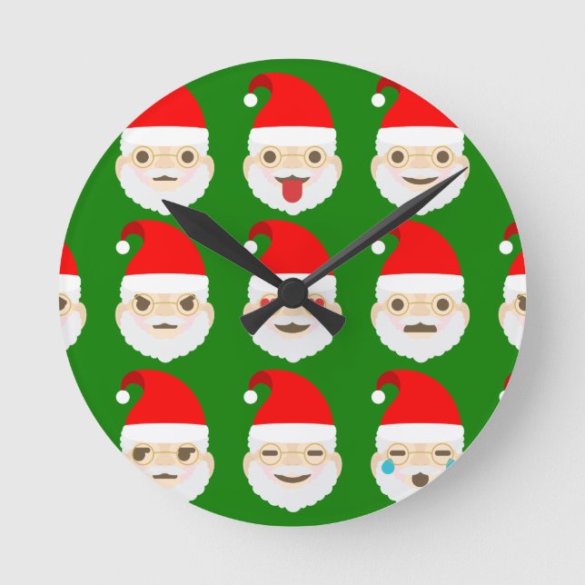 Relógio Redondo papais noeis emoji emoticons (Frente)