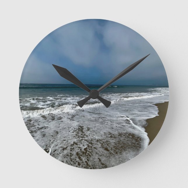Relógio Redondo Papais noeis Monica Beach no outono. (Frente)