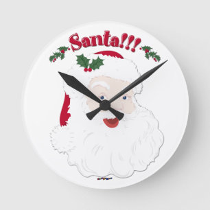 Relógio Redondo Papais noeis! Papais noeis de Natal do Estilo Vint
