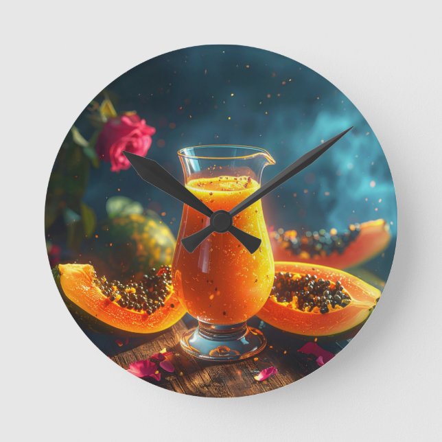 RELÓGIO REDONDO PAPAYA - TROPICAL KISS (Frente)