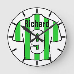 Relógio Redondo Para o fã de futebol. Clube de Futebol