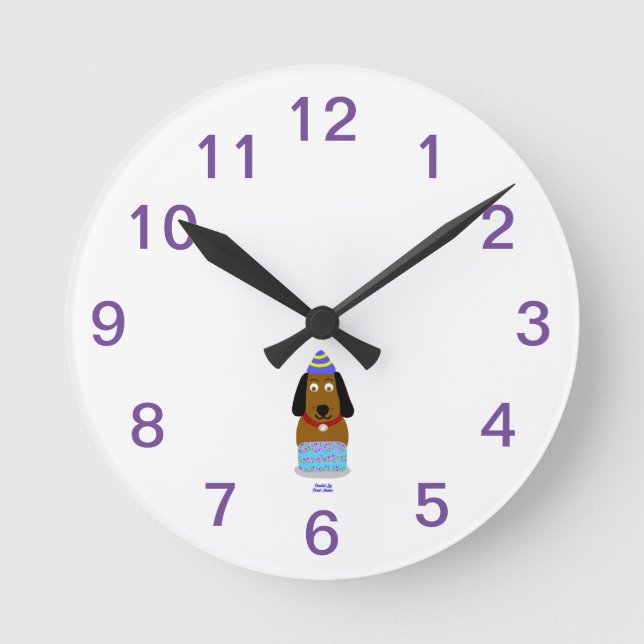 Relógio Redondo Parabéns Pup Acrywall Clock (Frente)