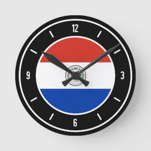 Relógio Redondo Paraguai Flag Elegante