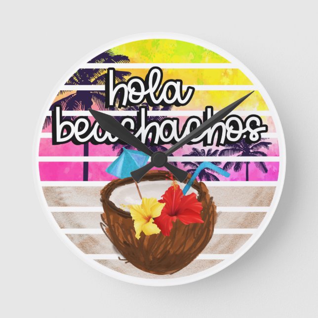 Relógio Redondo Paraíso tropical (Frente)