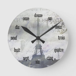 Relógio Redondo Paris texturizada em Lavanda Wall Clock