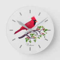 Pássaro Cardinal Vermelho no Galho de uma Árvore