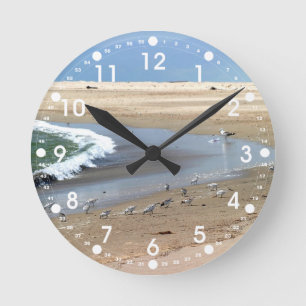 Relógio Redondo Pássaros da praia