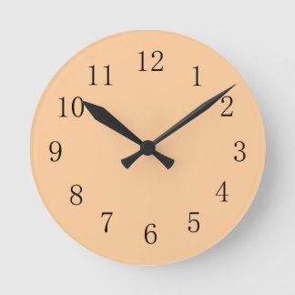 Relógio Redondo Pastel Peach Orange Earth Tone Kitchen Wall Clock