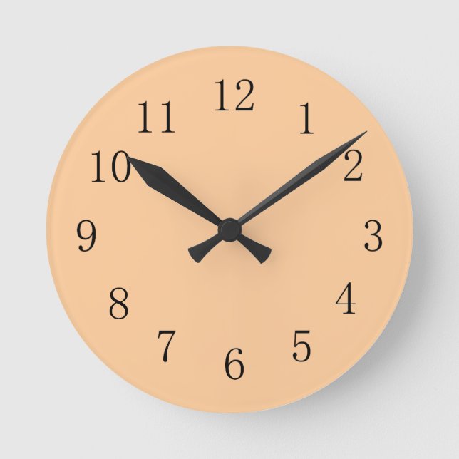 Relógio Redondo Pastel Peach Orange Earth Tone Kitchen Wall Clock (Frente)