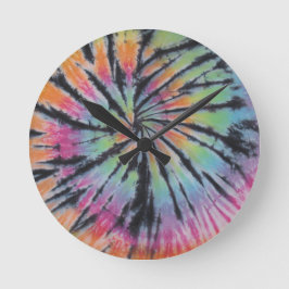 Relógio Redondo Pastel Swirl Spiral Tie Dye