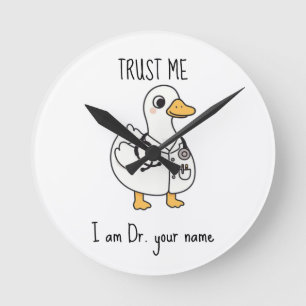 Relógio Redondo Pato Médico Personalizado