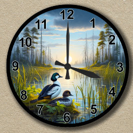 Relógio Redondo Patos comuns de Goldeneye personalizáveis na Rota 