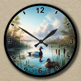 Relógio Redondo Patos de Canalização de Zona Úmida Tranquila Perso