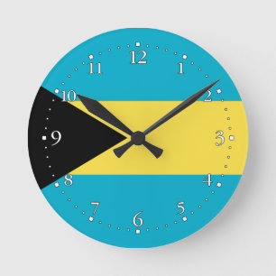 Relógio Redondo Patriotic Bahamian Flag