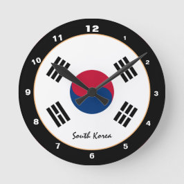 Relógio Redondo Patriótica Coreia do Sul, Bandeira da Coreia Lar /