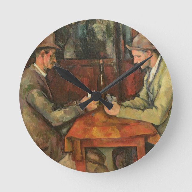 Relógio Redondo Paul Cezanne | os jogadores de cartão, 1893-96 (Frente)
