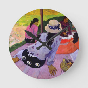 Relógio Redondo Paul Gauguin   o Siesta, 1891-2 (óleo em canvas)