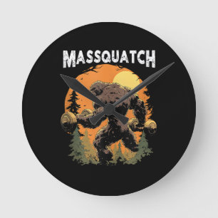 Relógio Redondo Pé Grande Massquatch Engraçado
