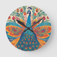 "Peacock vibrante no estilo de arte popular mexica