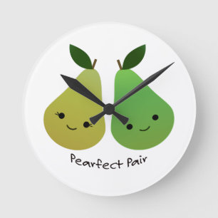 Relógio Redondo Pearfect Pear Kawaii Pears