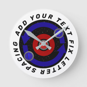 Relógio Redondo Pedra Curling rolando como a órbita da Terra