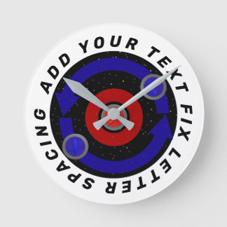 Relógio Redondo Pedra Curling rolando como a órbita da Terra