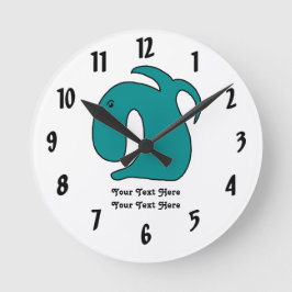 Relógio Redondo Peixe magro azul