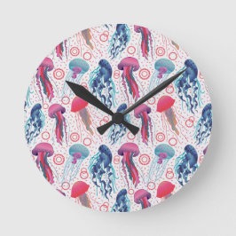 Relógio Redondo Peixes de gelatina coloridos