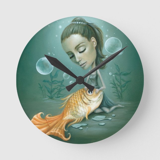 Relógio Redondo Peixes fora do pulso de disparo de água (Frente)