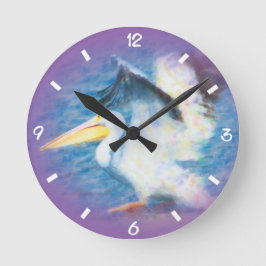 Relógio Redondo pelicano 17 da aguarela